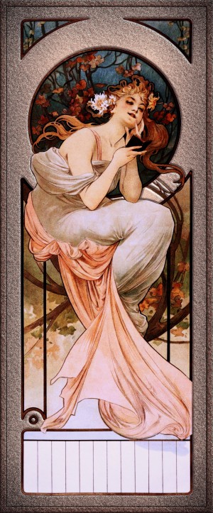Art Nouveau Calendar Girl IM2 by Alphonse Mucha